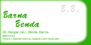 barna benda business card